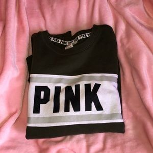 PINK Army Green Sweatshirt